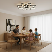 Lustra LED cu telecomanda BLUM, 108W, lumina Rece/Calda/Neutra, Dimabila, Negru, Metal si Acril