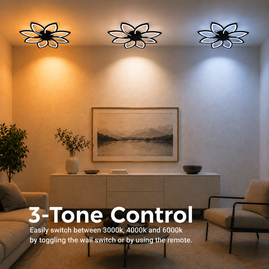 Lustra LED cu telecomanda BLUM, 108W, lumina Rece/Calda/Neutra, Dimabila, Negru, Metal si Acril