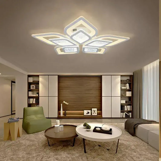 LED lustr s dálkovým ovládáním DALIA 170W, 5 okvětních lístků, studené/teplé/neutrální světlo, stmívatelné, bílý LED lustr s dálkovým ovládáním Výchozí název Alessandro Design