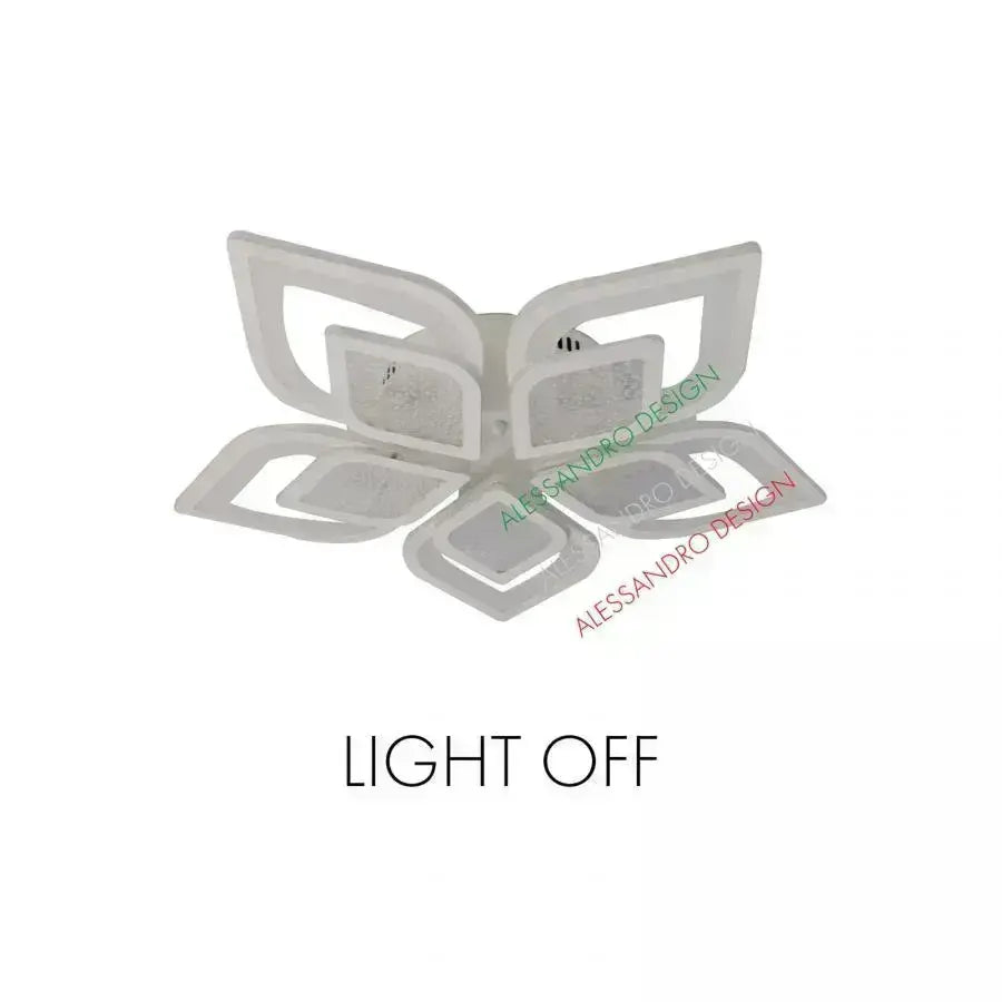 LED lustr s dálkovým ovládáním DALIA 170W, 5 okvětních lístků, studené/teplé/neutrální světlo, stmívatelné, bílý LED lustr s dálkovým ovládáním Výchozí název Alessandro Design