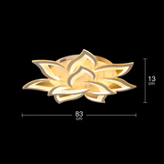 LED lustr s dálkovým ovládáním LOTUS 91W, 9 okvětních lístků, studené/teplé/neutrální světlo, stmívatelné, bílá