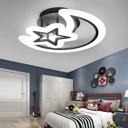 LED lustr s dálkovým ovládáním MOON AND STAR 59W, 2 Elements, Studené/Teplé/Neutrální světlo, Stmívatelné, Černé LED lustry s dálkovým ovládáním Výchozí název Alessandro Design