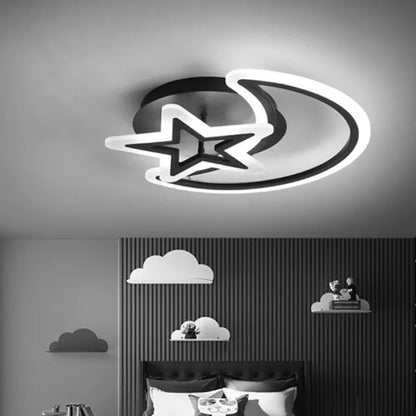 LED lustr s dálkovým ovládáním MOON AND STAR 59W, 2 Elements, Studené/Teplé/Neutrální světlo, Stmívatelné, Černé LED lustry s dálkovým ovládáním Výchozí název Alessandro Design