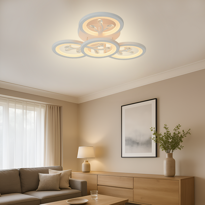 LED lustr s dálkovým ovládáním a krystalem DAISY 53W, 4 Elements, Studené/Teplé/Neutrální světlo, Stmívatelné, Bílý LED lustr s dálkovým ovládáním Výchozí název Alessandro Design