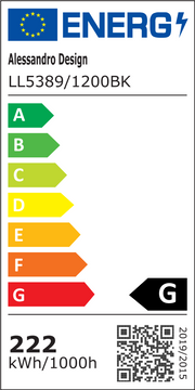 Lustra LED suspendata NARSAQ 222W, 6 Cercuri, lumina Rece/Calda/Neutra, Negru, Inaltime Reglabila