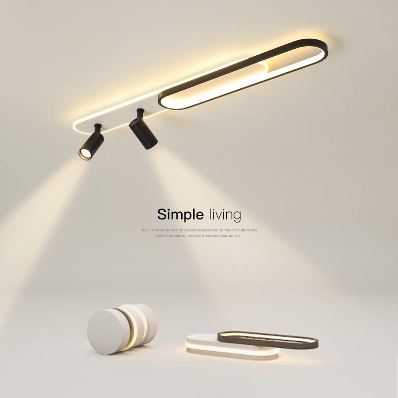 LED lustr s nastavitelným projektorem FISSO Camilla 70W, studené/teplé/neutrální světlo, černé LED lustry Výchozí název Alessandro Design