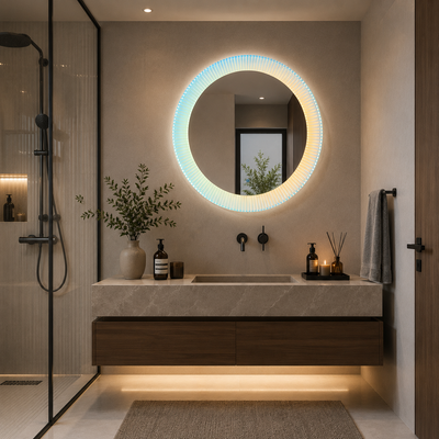 Giga LED zrcadlo, 80x60cm, Silver, Touch, 6000K light