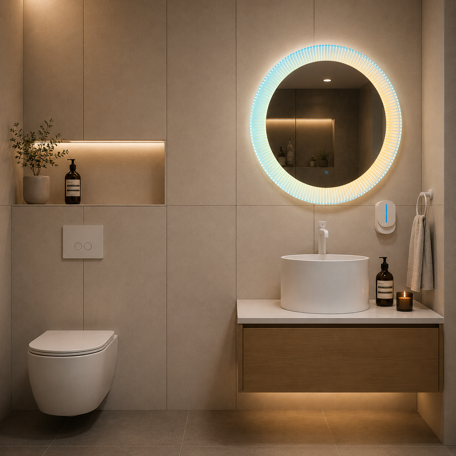 Giga LED zrcadlo, 80x60cm, Silver, Touch, 6000K light