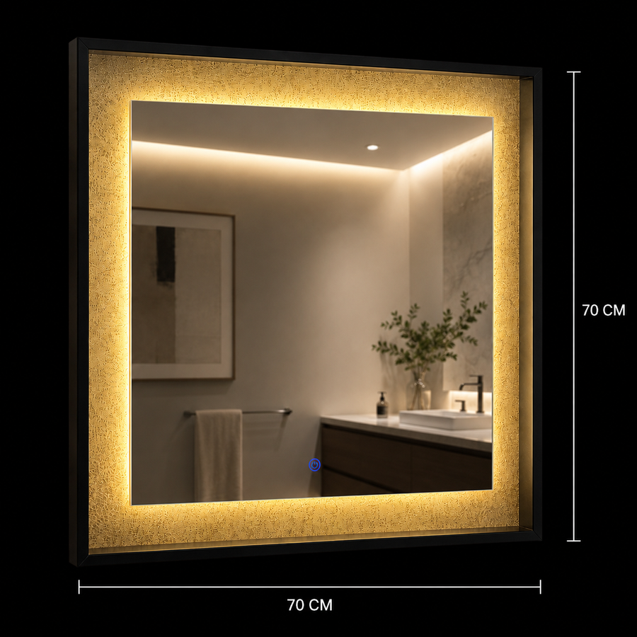 Giga LED zrcadlo, 80x60cm, Silver, Touch, 6000K light