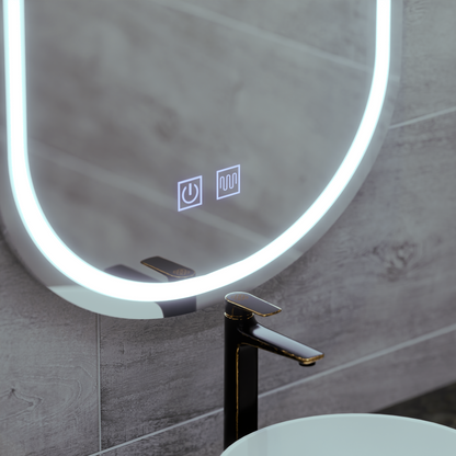 Oválné LED zrcadlo 50X80cm, Velara Touch, Demister System, Stmívatelné, Studené světlo 6000K Korman Mirrors E Výchozí název Alessandro Design