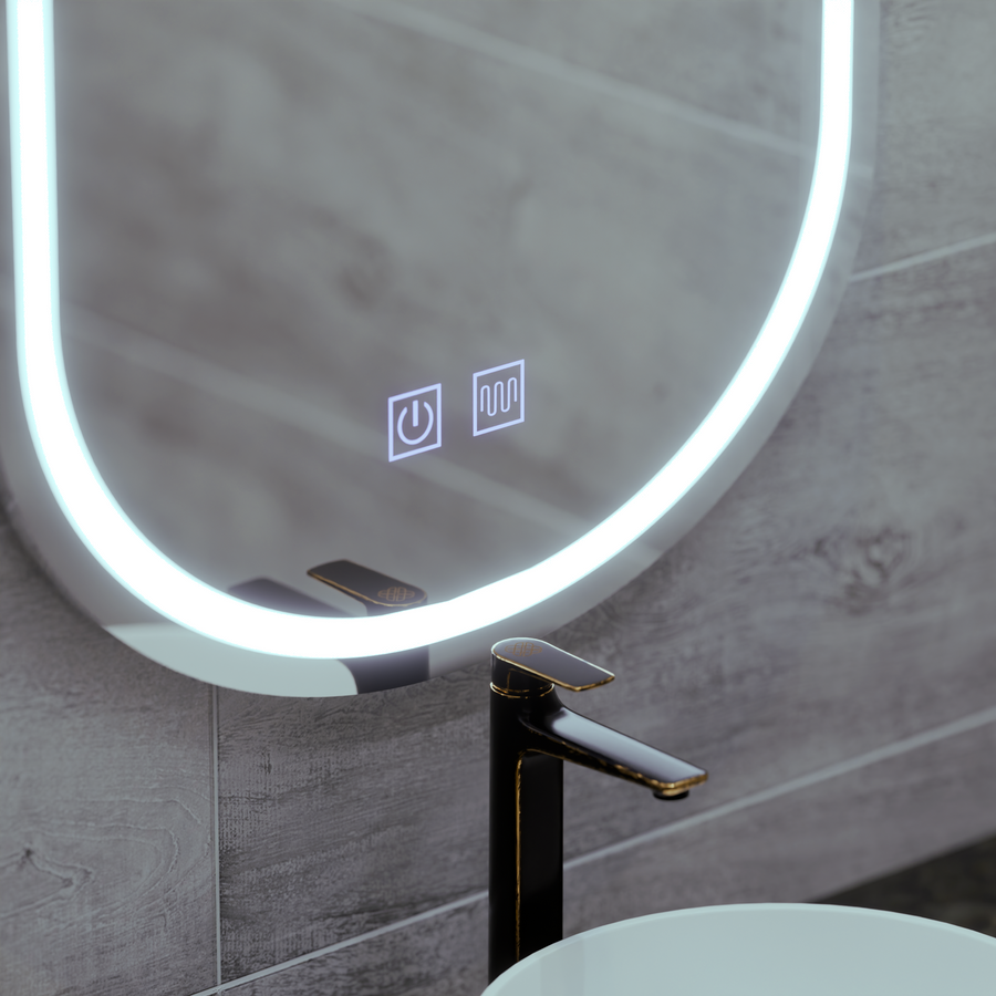 Oválné LED zrcadlo 50X80cm, Velara Touch, Demister System, Stmívatelné, Studené světlo 6000K Korman Mirrors E Výchozí název Alessandro Design