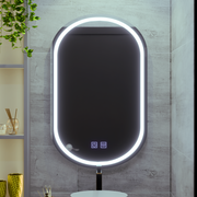 Oválné LED zrcadlo 50X80cm, Velara Touch, Demister System, Stmívatelné, Studené světlo 6000K Korman Mirrors E Výchozí název Alessandro Design