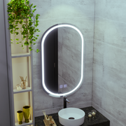 Oválné LED zrcadlo 50X80cm, Velara Touch, Demister System, Stmívatelné, Studené světlo 6000K Korman Mirrors E Výchozí název Alessandro Design