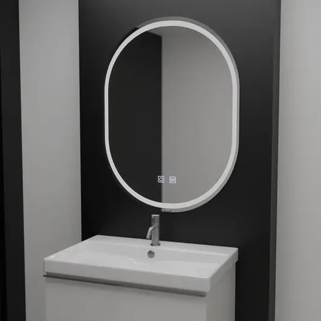 Oválné LED zrcadlo, 60x80cm, Velara Touch, Demister System, Stmívatelná zrcátka Korman E Výchozí název Alessandro Design