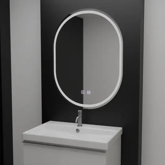 Oválné LED zrcadlo, 60x80cm, Velara Touch, Demister System, Stmívatelná zrcátka Korman E Výchozí název Alessandro Design