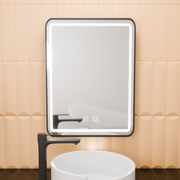Obdélníkové LED zrcadlo, 50x70cm, EDGE Touch, Demister System, Černý rámeček Zrcadla Korman E Výchozí název Alessandro Design