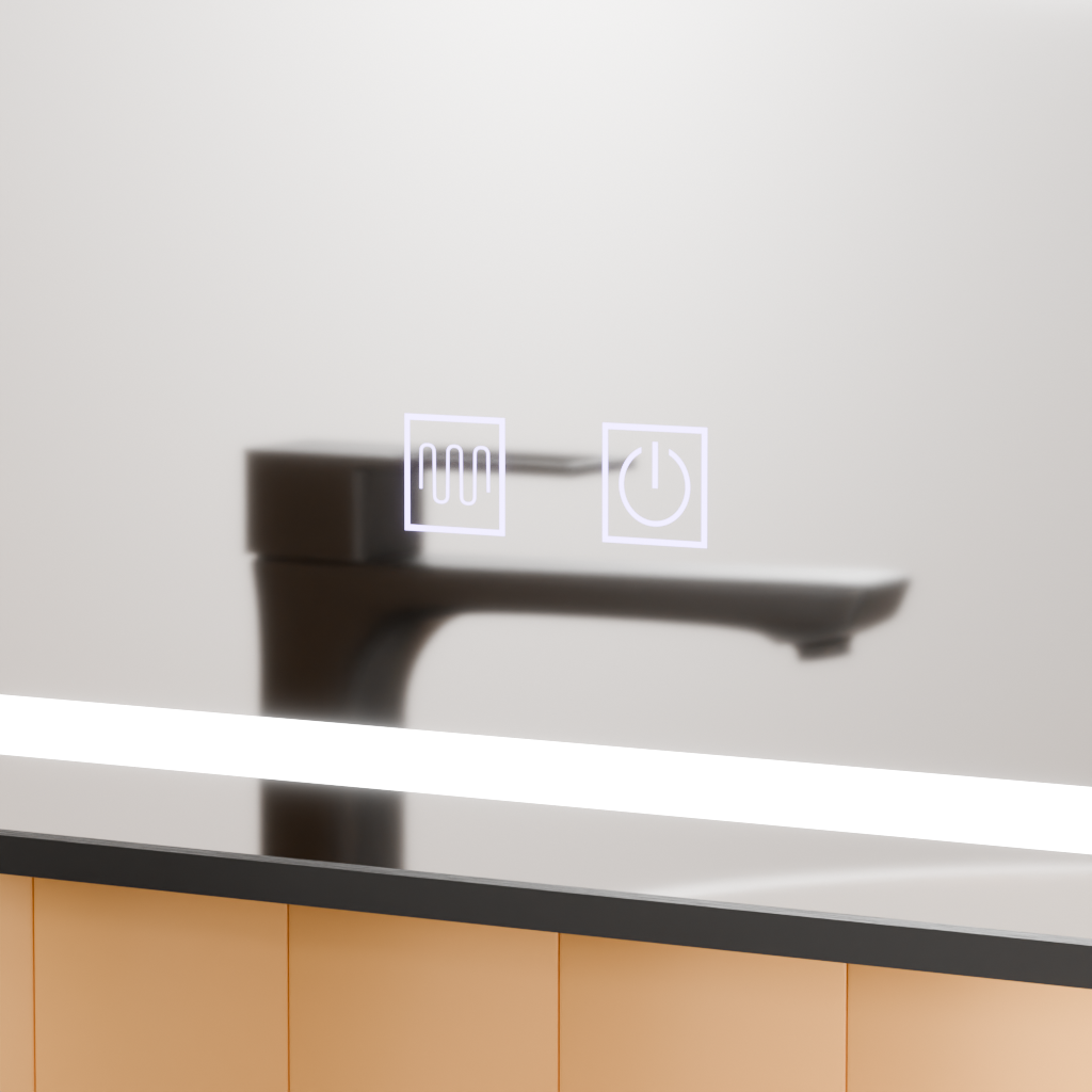 Obdélníkové LED zrcadlo, 50x70cm, EDGE Touch, Demister System, Černý rámeček Zrcadla Korman E Výchozí název Alessandro Design