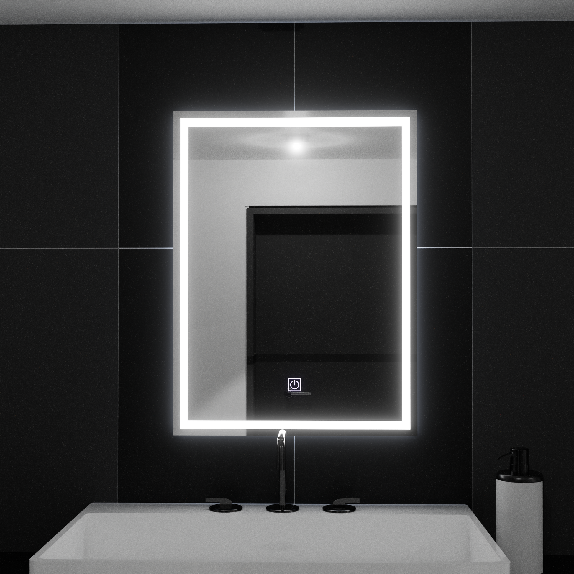 Obdélníkové LED zrcadlo, 50x70cm, RÁM Základní dotyková zrcadla Korman C Výchozí název Alessandro Design