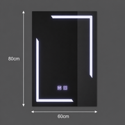 Obdélníkové LED zrcadlo, 60x80cm, ECLISSA Touch, Demister System, Stmívatelné