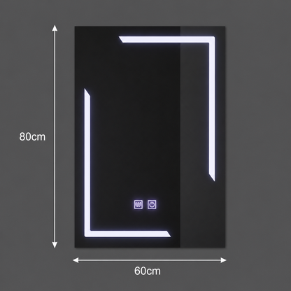 Obdélníkové LED zrcadlo, 60x80cm, ECLISSA Touch, Demister System, Stmívatelné