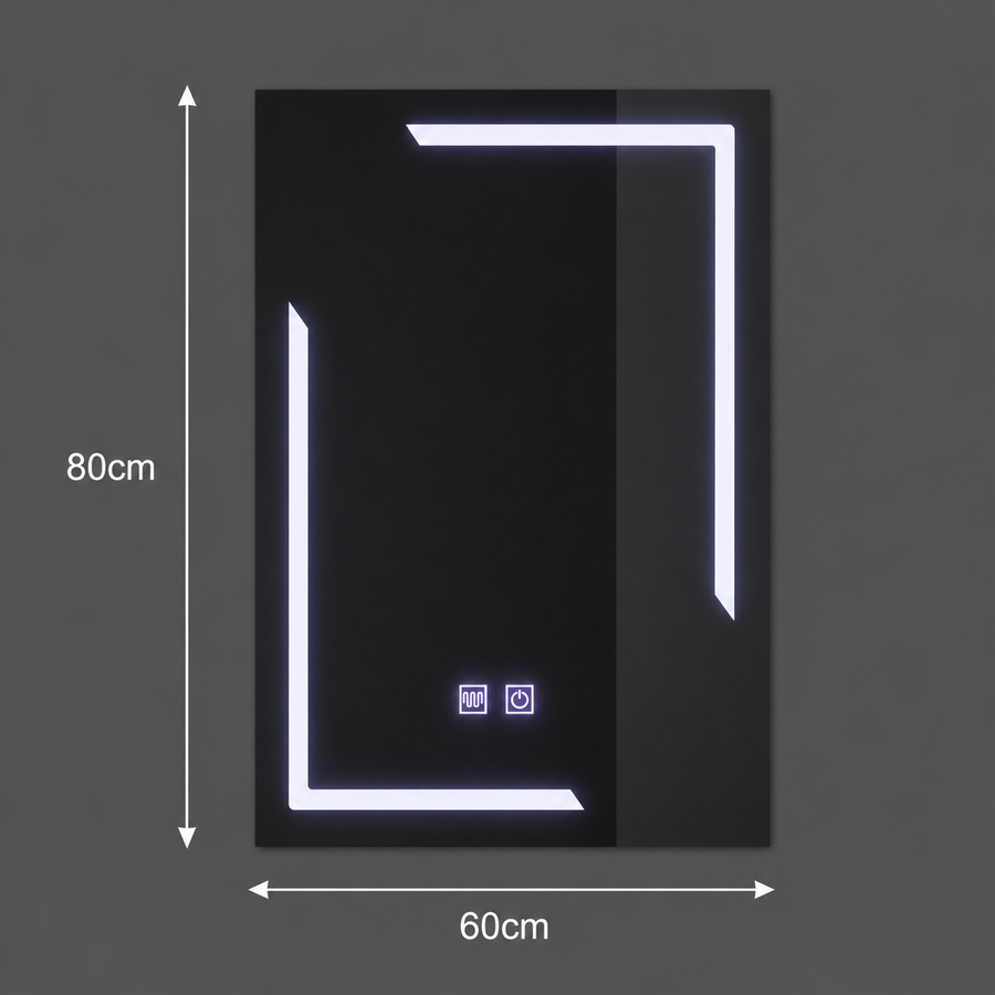 Obdélníkové LED zrcadlo, 60x80cm, ECLISSA Touch, Demister System, Stmívatelné