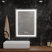 Obdélníkové LED zrcadlo, 45x60cm, RADIANTE Touch, Demister System, Stmívatelná zrcátka Korman E Výchozí název Alessandro Design