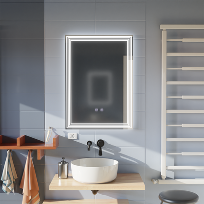 Obdélníkové LED zrcadlo, Demister, 50x70cm, ADIS Basic Touch Mirrors Korman E Výchozí název Alessandro Design