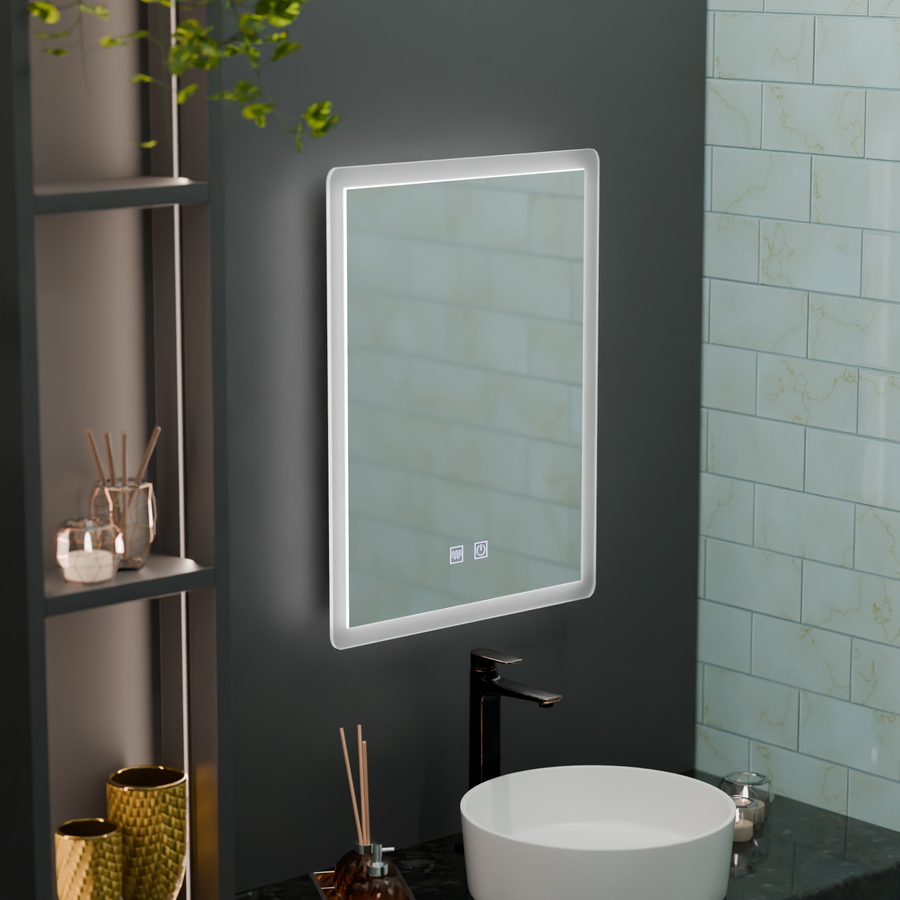 Obdélníkové LED zrcadlo, 60x80cm, Touch VENERA, Demister System, Stmívatelná zrcátka Korman E Výchozí název Alessandro Design
