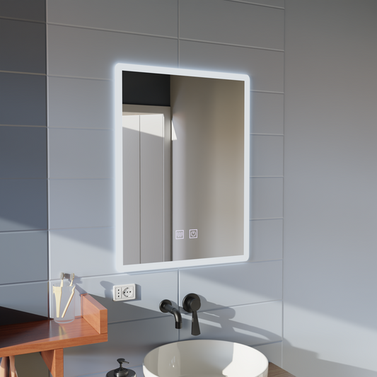 Obdélníkové LED zrcadlo, 60x80cm, Touch VENERA, Demister System, Stmívatelná zrcátka Korman E Výchozí název Alessandro Design