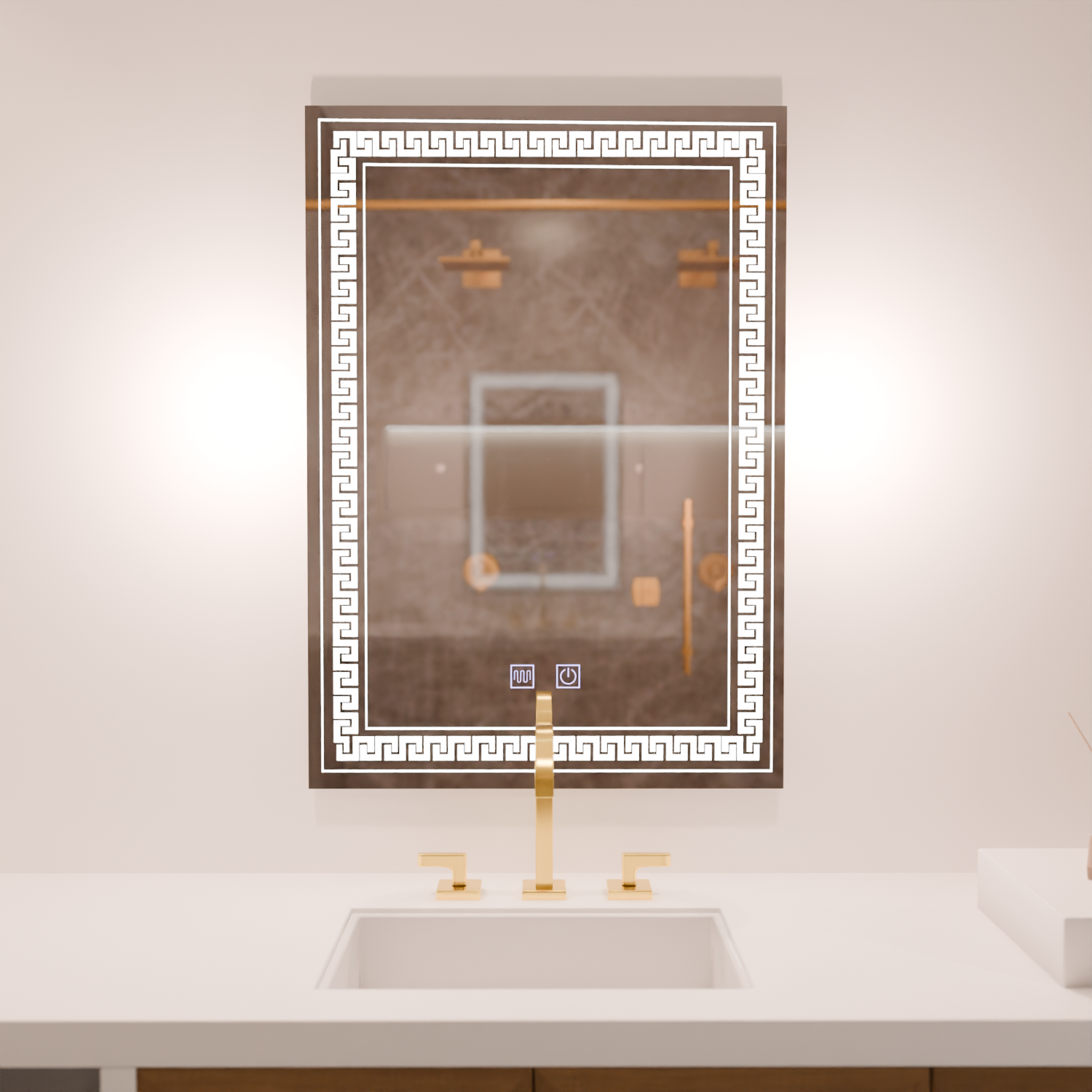 Obdélníkové LED zrcadlo, 60x80cm, Touch Vivido, Demister System, Stmívatelná zrcátka Korman E Výchozí název Alessandro Design