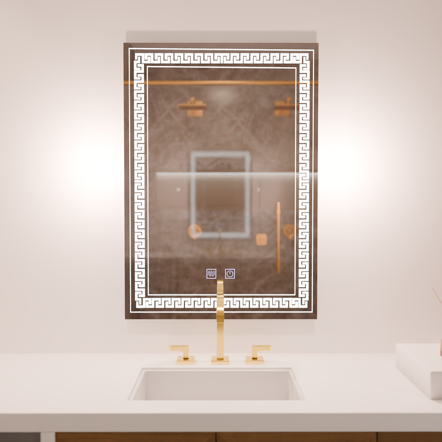 Obdélníkové LED zrcadlo, 60x80cm, Touch Vivido, Demister System, Stmívatelná zrcátka Korman E Výchozí název Alessandro Design