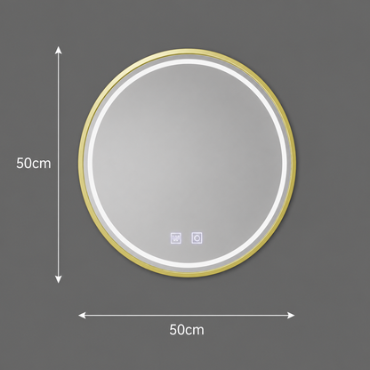 Kulaté LED zrcadlo, 50cm, Glanz Touch, Demister System, Stmívatelné