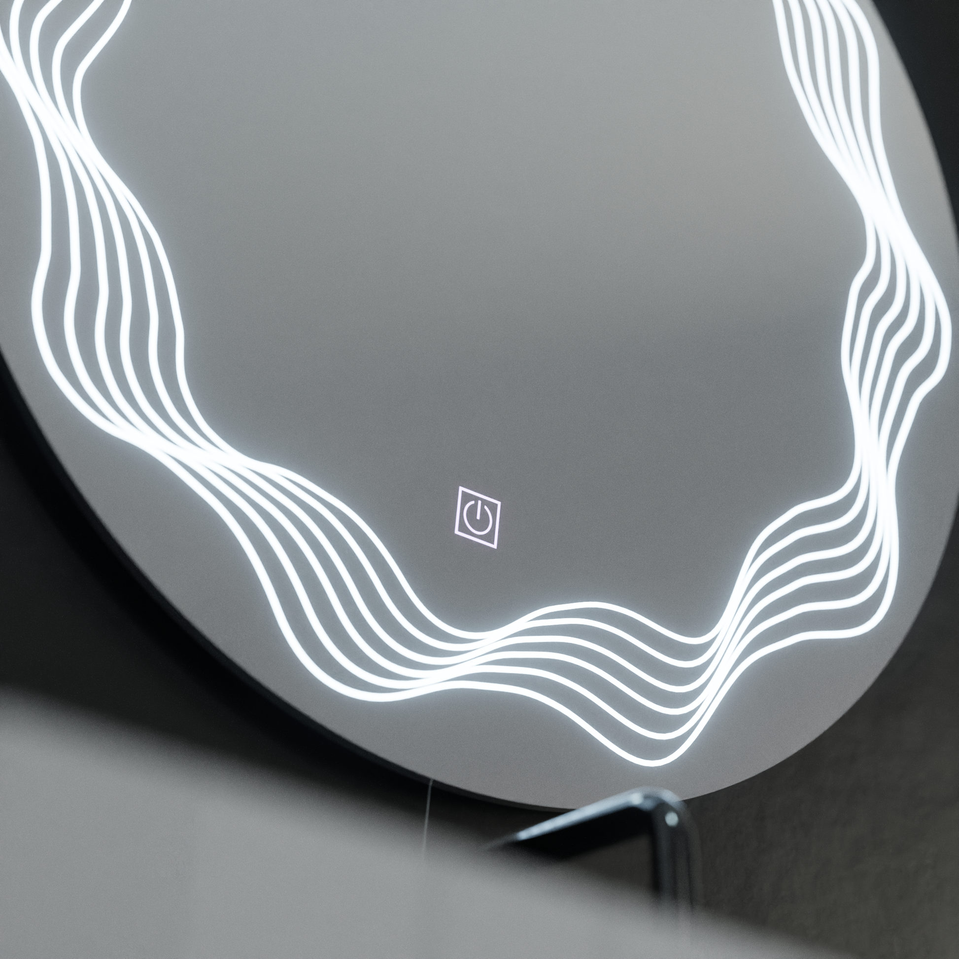 LED kulaté zrcadlo 60 cm, Flusso Touch, Demister System, stmívatelná zrcátka Korman E Výchozí název Alessandro Design