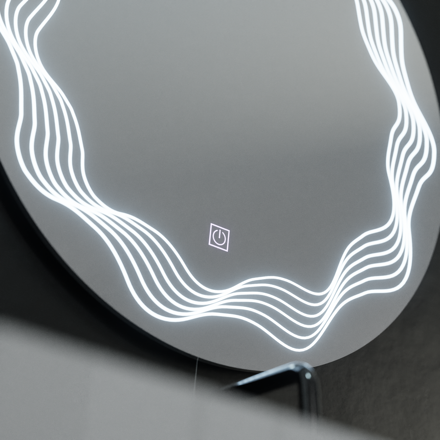 LED kulaté zrcadlo 60 cm, Flusso Touch, Demister System, stmívatelná zrcátka Korman E Výchozí název Alessandro Design
