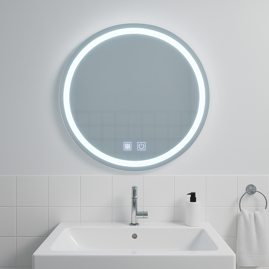 LED kulaté zrcadlo, 60 cm, dotykové světlo, Demister System, stmívatelná zrcátka Korman E Výchozí název Alessandro Design