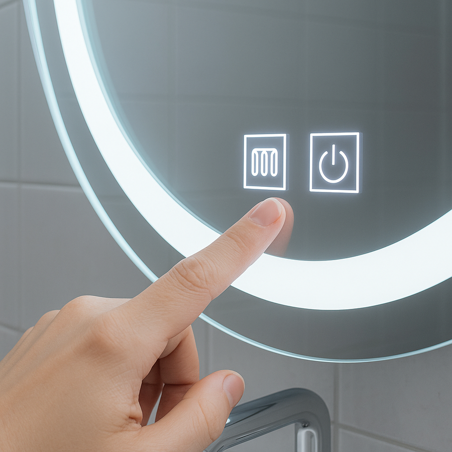 LED oválné zrcadlo, 45x65cm, Velara Touch, Demister System, stmívatelná zrcátka Korman E Výchozí název Alessandro Design