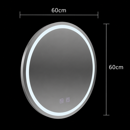 Kulaté LED zrcadlo, 60cm, Lucea Touch, Demister System, Stmívatelné