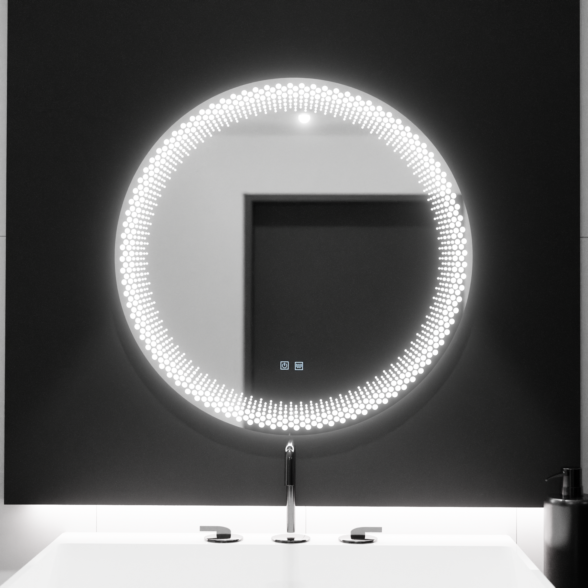 LED kulaté zrcadlo 60cm, Stellaire Touch, Demister System, stmívatelná zrcátka Korman E Výchozí název Alessandro Design