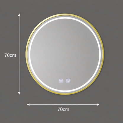 Kulaté LED zrcadlo, 70cm, Glanz Touch, Demister System, Stmívatelné