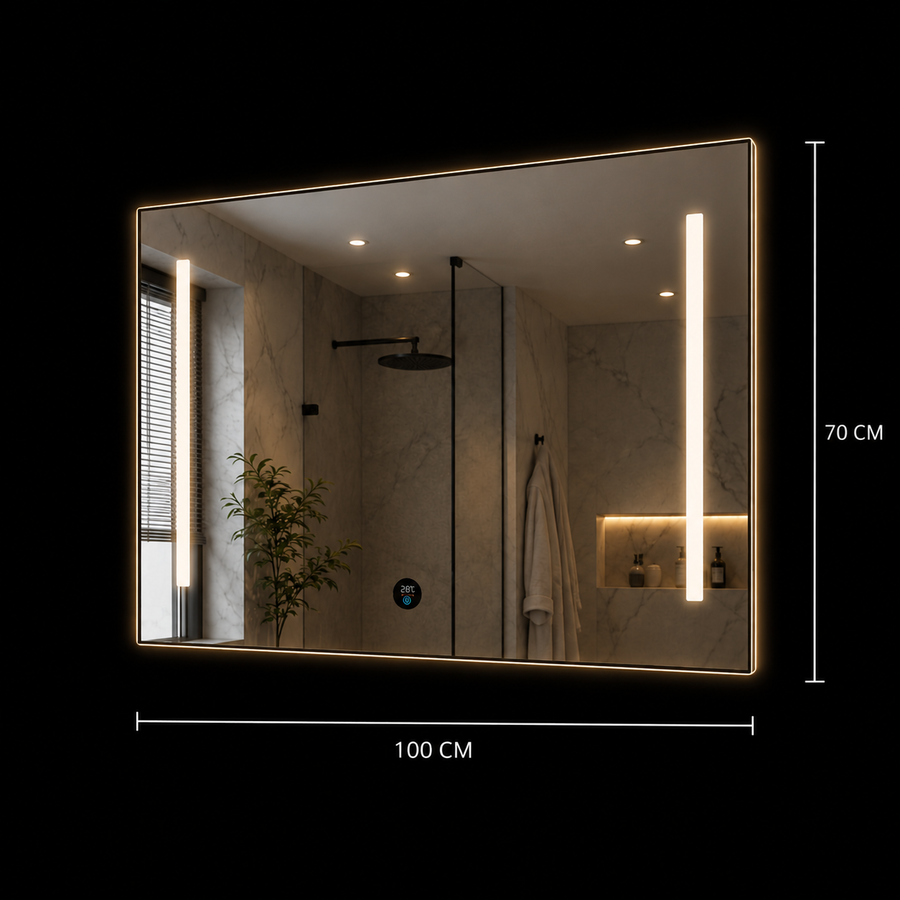 Giga LED zrcadlo, 80x60cm, Silver, Touch, 6000K light