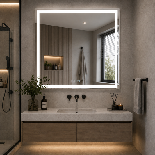Giga LED zrcadlo, 80x60cm, Silver, Touch, 6000K light