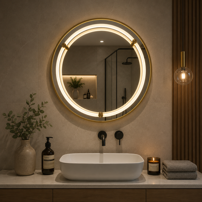 Giga LED zrcadlo, 80x60cm, Silver, Touch, 6000K light