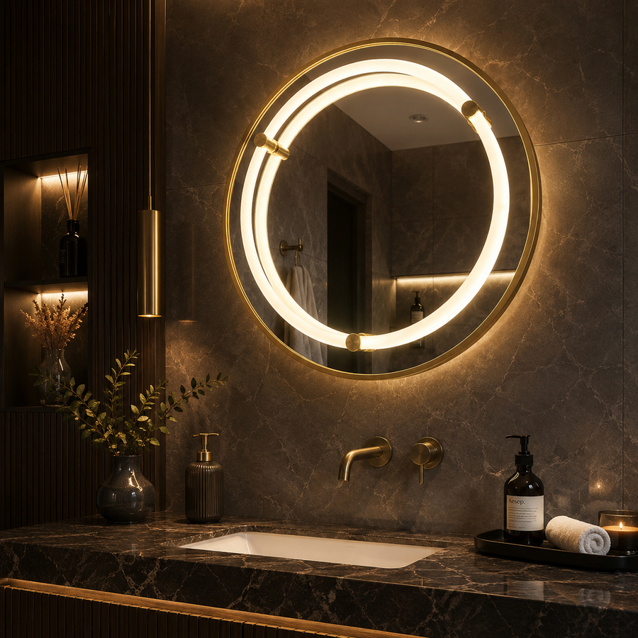 Giga LED zrcadlo, 80x60cm, Silver, Touch, 6000K light