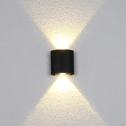 Venkovní a vnitřní nástěnné LED svítidlo Fantas, 2 zdroje x 1W, IP65, kovové, černé, 3000K Venkovní nástěnná světla Výchozí název Alessandro Design