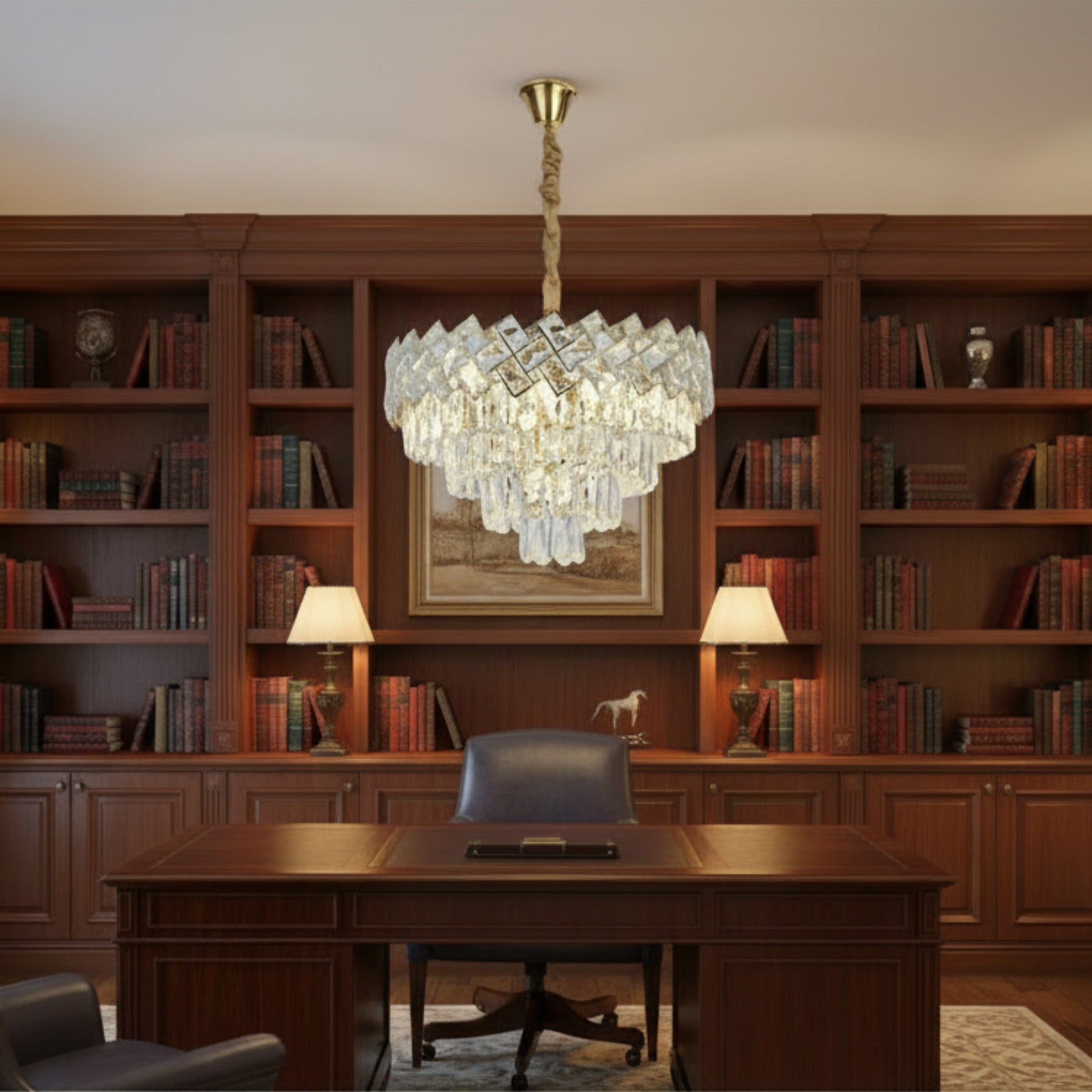 Křišťálový lustr WINDSOR Nobile 5xE14, průměr 39 cm, lesklé zlato, nastavitelná výška Křišťálové lustry Výchozí název Alessandro Design