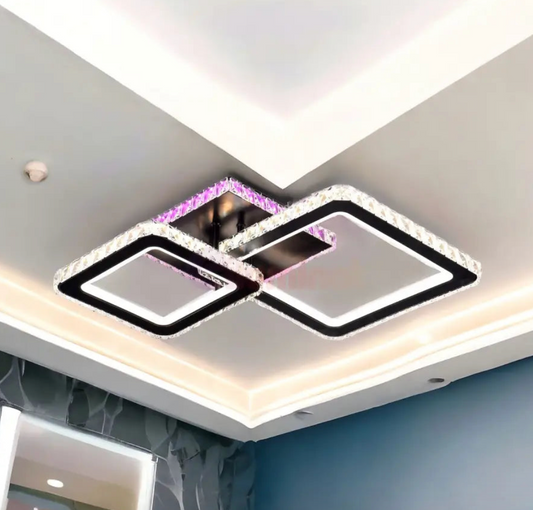 LED lustr 126W 1+1 SQUARE Black RGB Crystal -09B