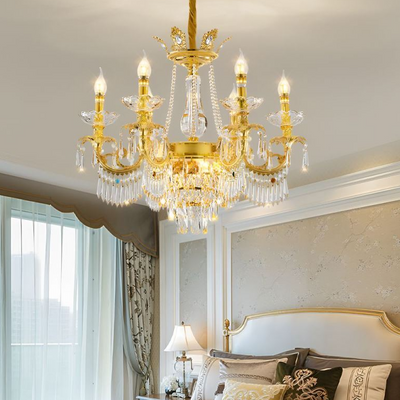 Křišťálový lustr Regalis 11x E14, průměr 85 cm, lesklé zlato, nastavitelná výška, kov a křišťál