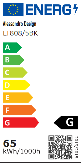 LED lustr s dálkovým ovládáním ZOE 65W, 5 čtverců, studené/teplé/neutrální světlo, stmívatelné, černé LED lustry s dálkovým ovládáním Výchozí název Alessandro Design