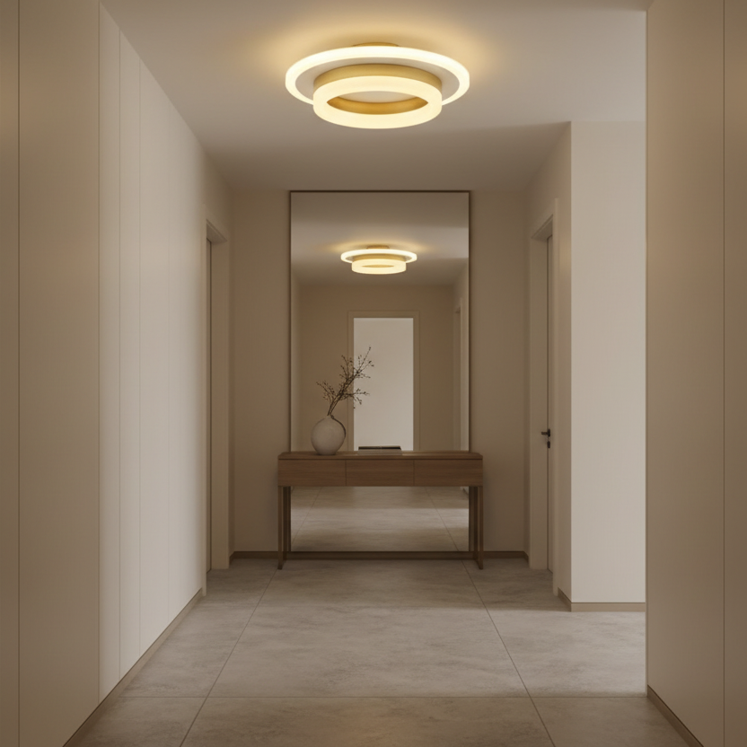 LED lustr SOLENA ROTONDA 21W, průměr 20cm, studené/teplé/neutrální světlo, zlatá bílá LED lustry Výchozí název Alessandro Design