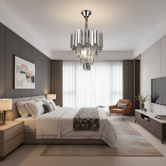 Křišťálový lustr BLOIS Nobile 5xE14, Průměr 40cm, Chrome, Nastavitelná výška Křišťálové lustry Výchozí název Alessandro Design